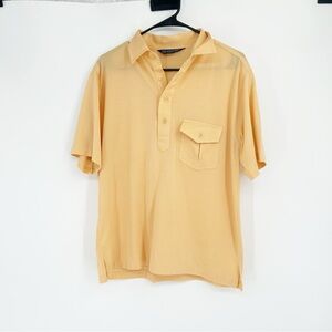Robert Bruce Puts Cotton Where it Counts Yellow Polo Shirt Size Large‎
